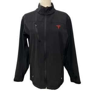 Tesla Motors Soft Shell Windbreaker Jacket Men’s Size M (Approx) Black Red